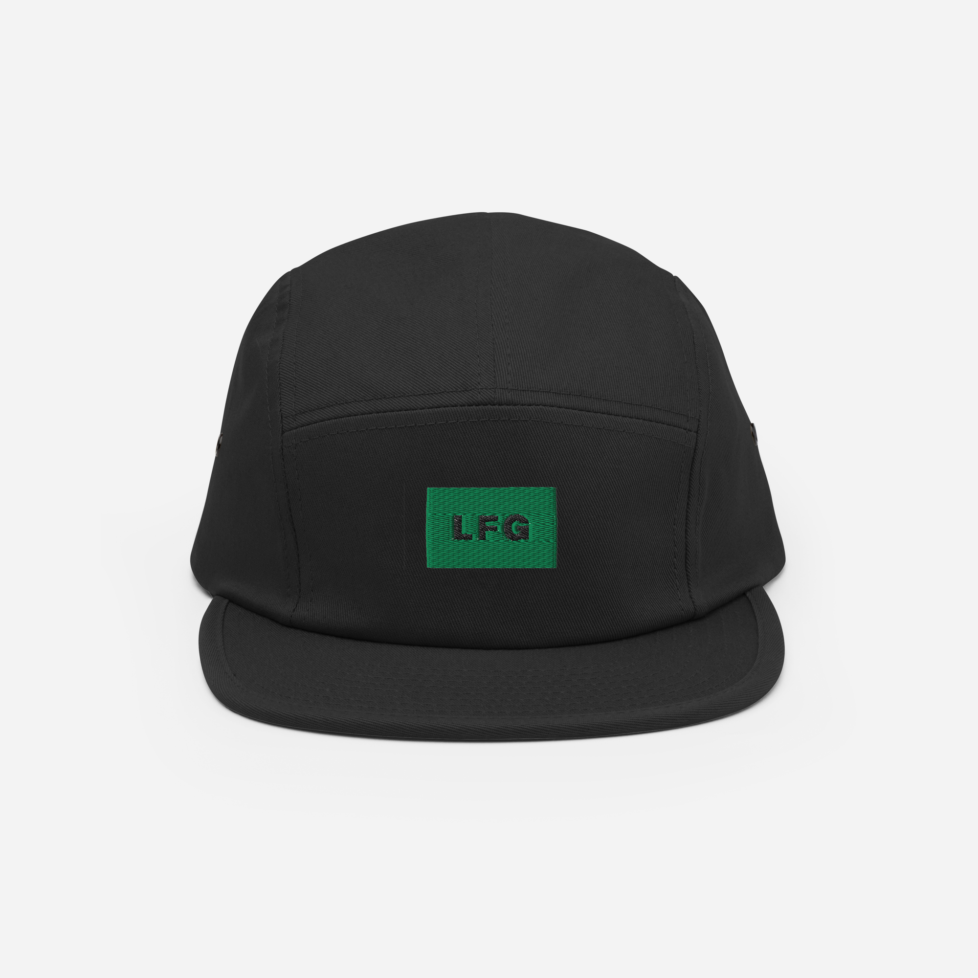 5 Panel Cap - Black - LFG (green)
