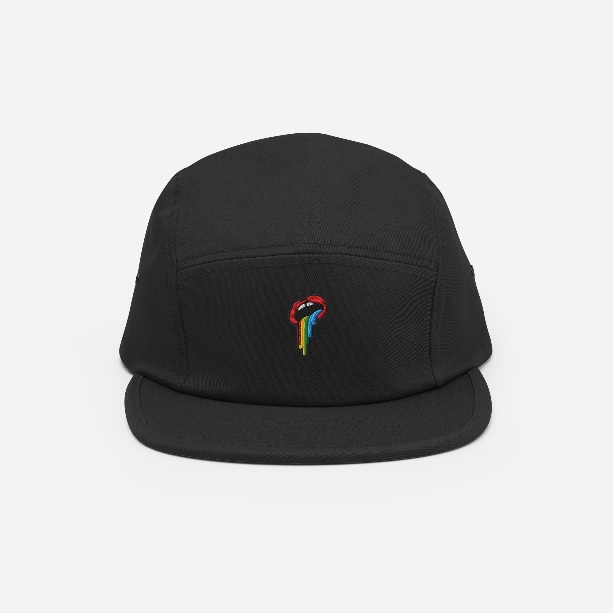 5 Panel Cap - Black - Rainbow