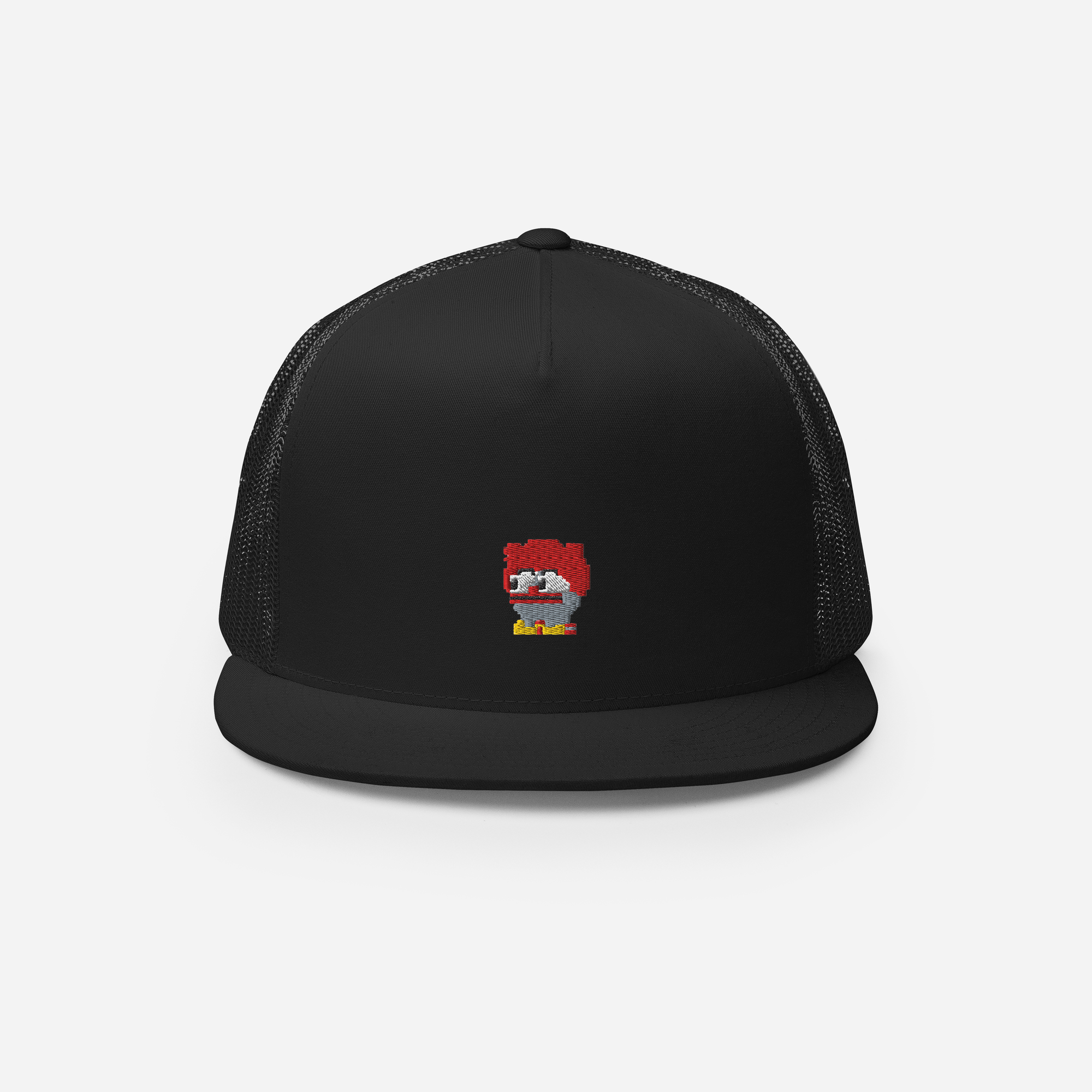 5 Panel Trucker Cap - Black - Clownpepe