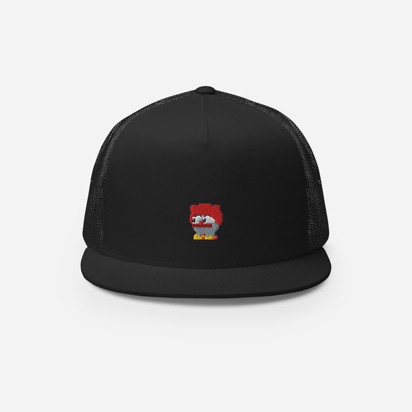 5 Panel Trucker Cap - Black - Clownpepe
