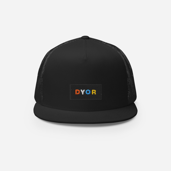 5 Panel Trucker Cap - BLACK - DYOR