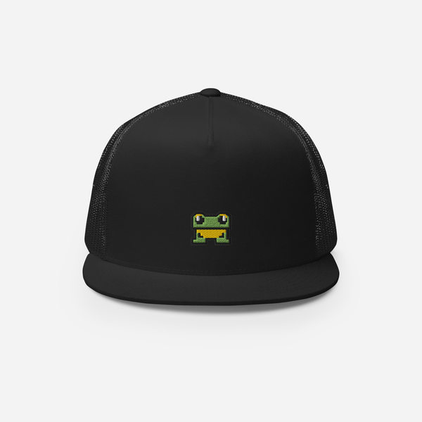 5 Panel Trucker Cap - Black - FrogFolio