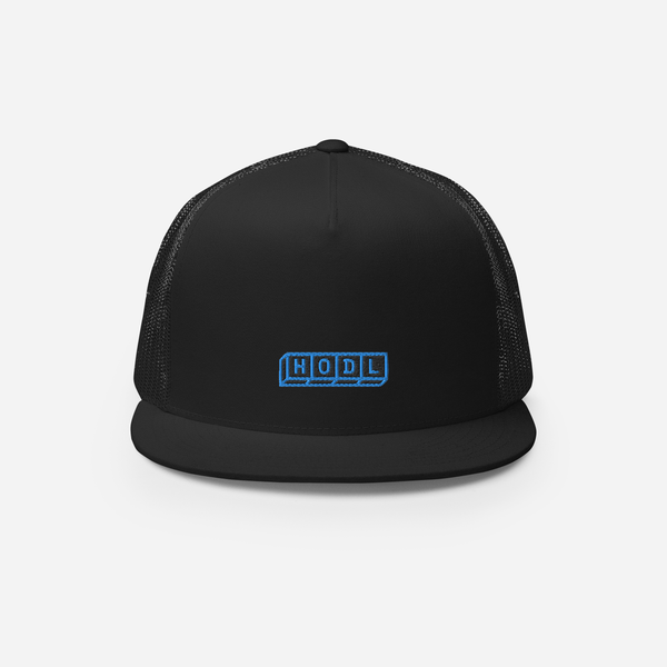 5 Panel Trucker Cap - Black - HODL