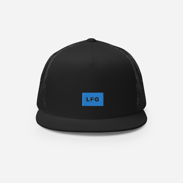 5 Panel Trucker Cap - Black - LFG (blue)