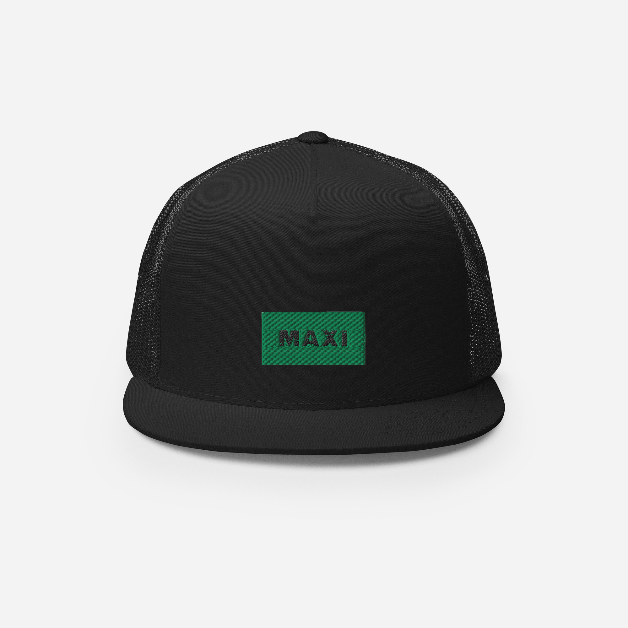 5 Panel Trucker Cap - Black - MAXI (green)