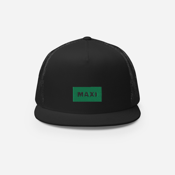 5 Panel Trucker Cap - Black - MAXI (green)