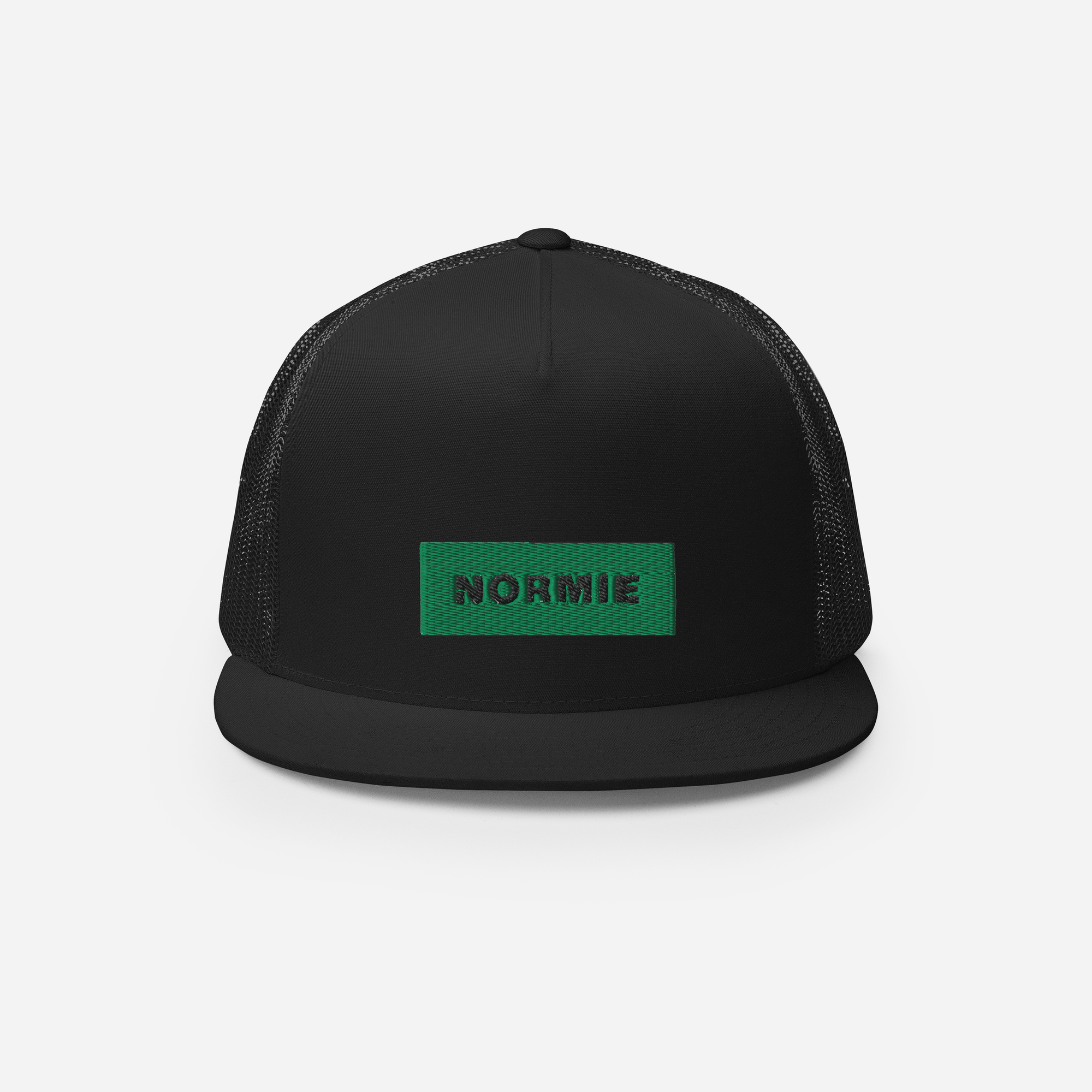 5 Panel Trucker Cap - BLACK - NORMIE (green)