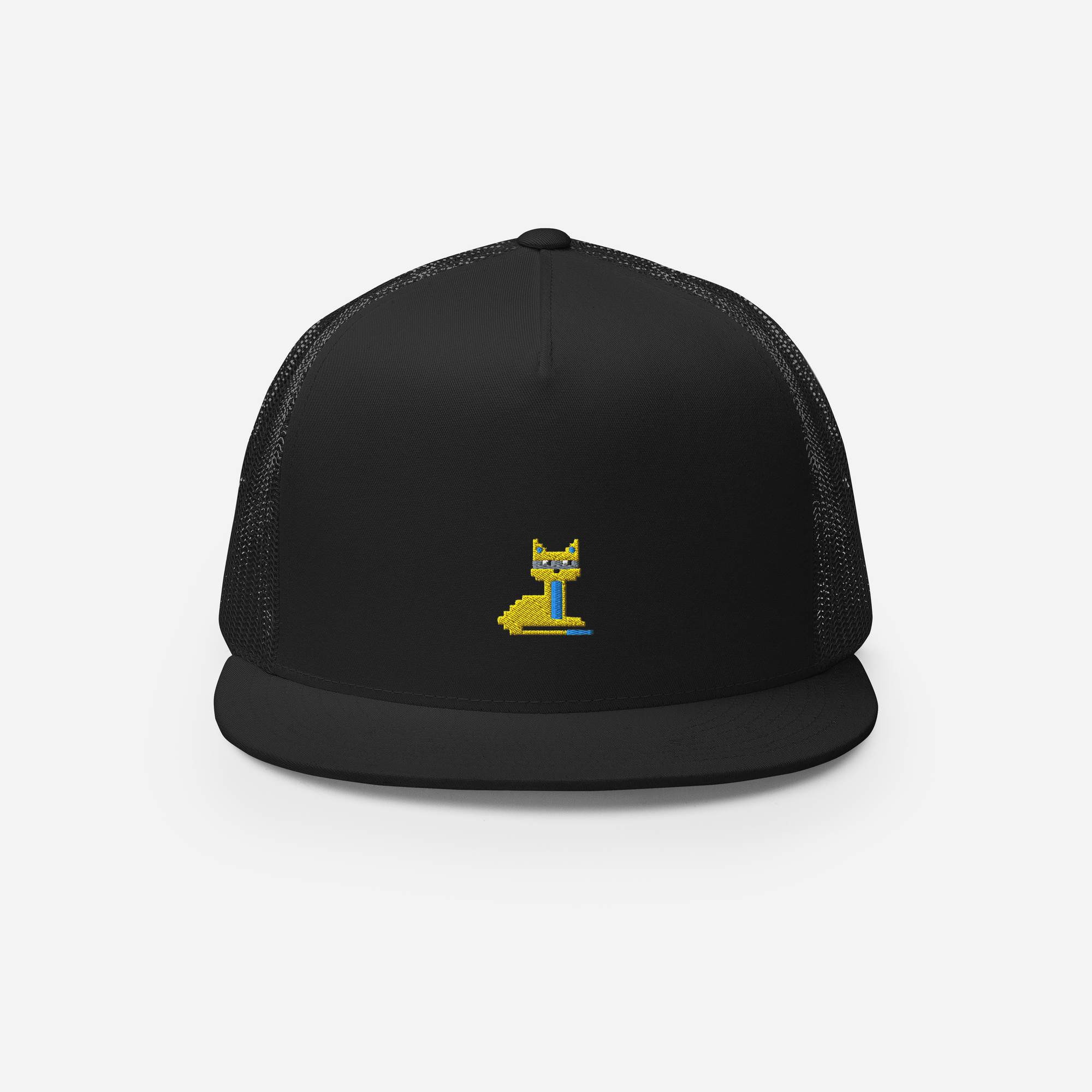 5 Panel Trucker Cap - Black - NodeCat