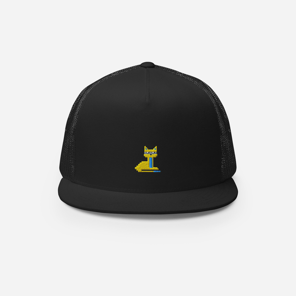 5 Panel Trucker Cap - Black - NodeCat