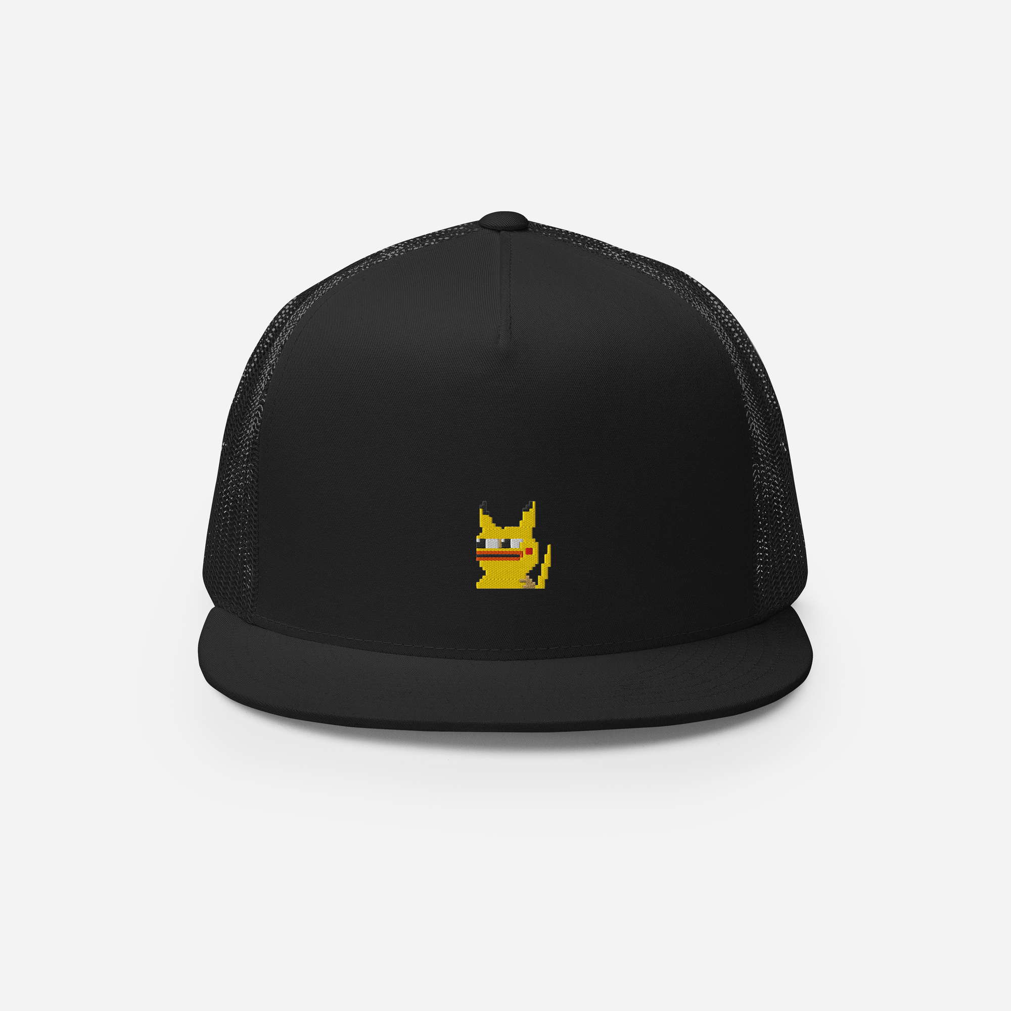 5 Panel Trucker Cap - Black - Pepekachu