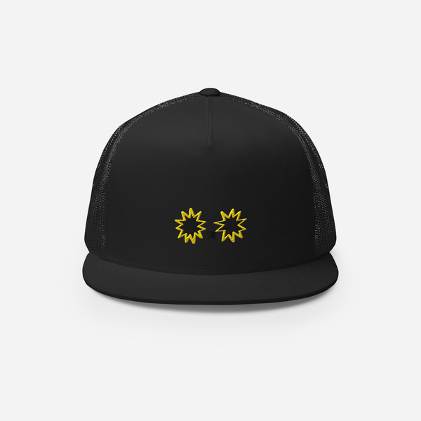 5 Panel Trucker Cap - Black - StarsEyes