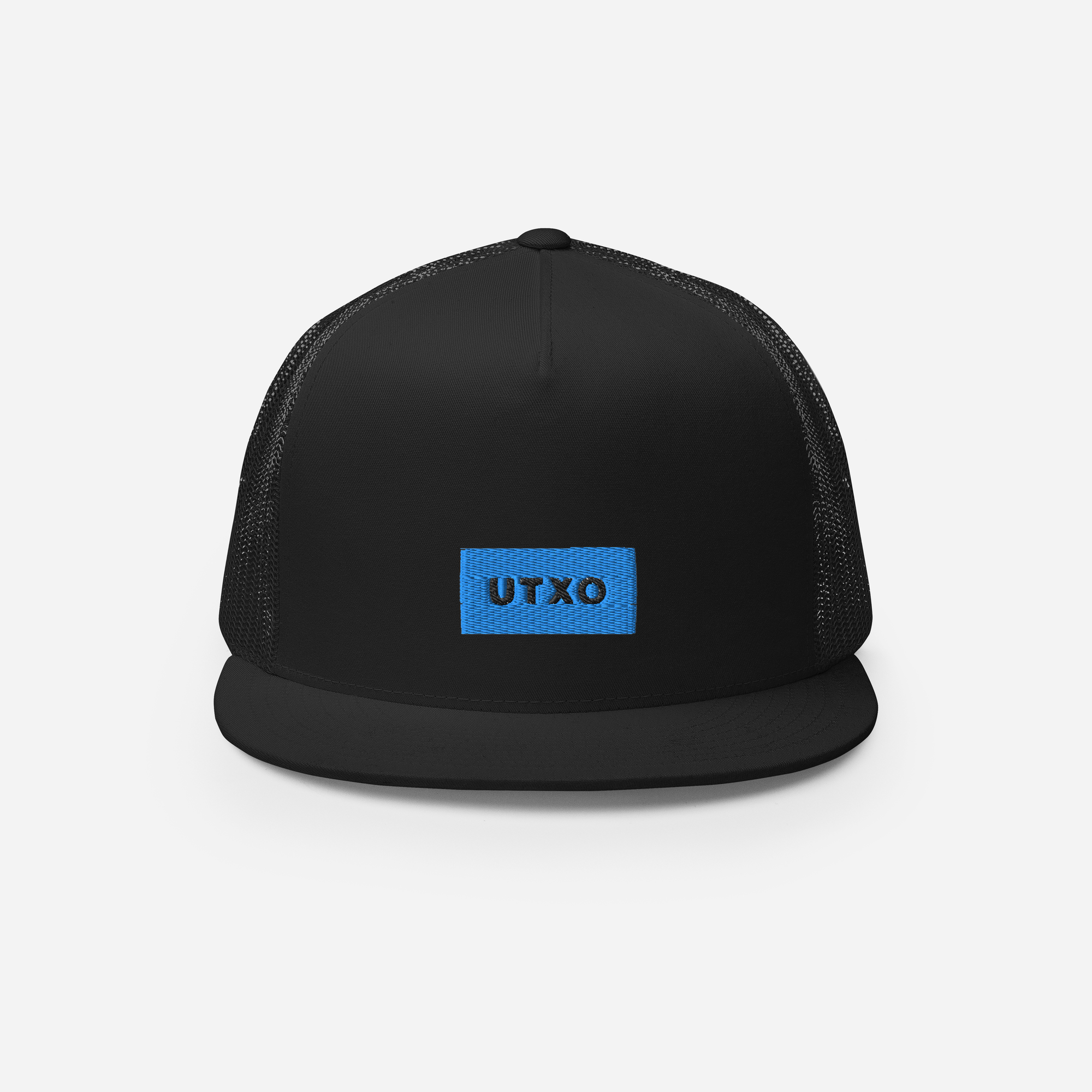 5 Panel Trucker Cap - Black - UTXO (blue)