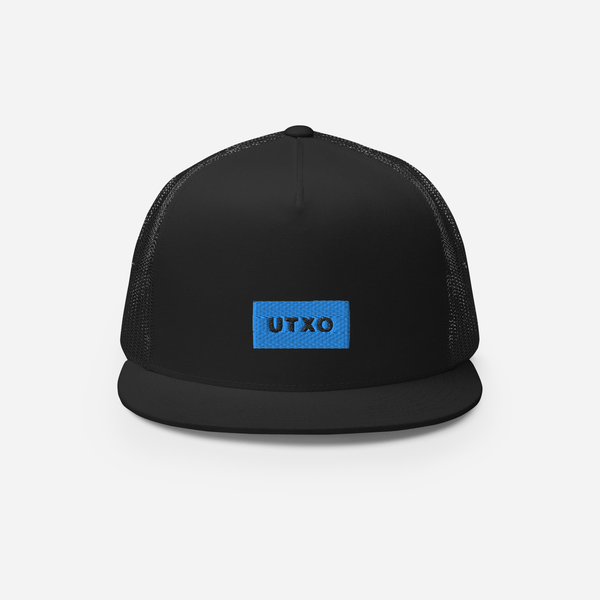 5 Panel Trucker Cap - Black - UTXO (blue)