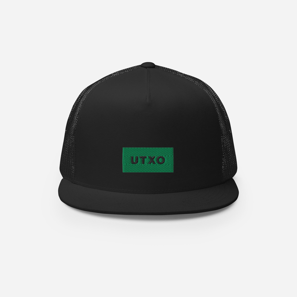 5 Panel Trucker Cap - Black - UTXO (green)