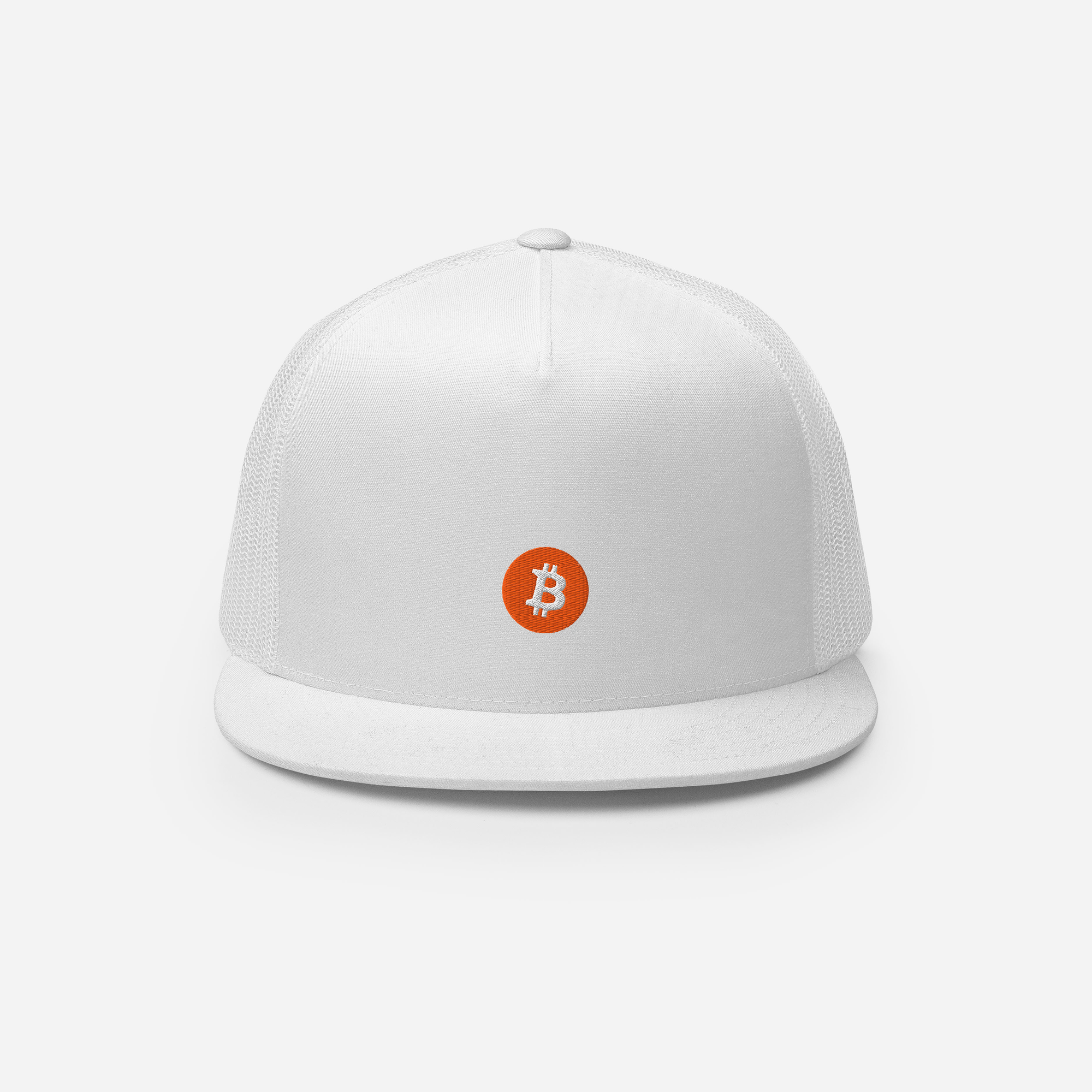 5 Panel Trucker Cap - White - BTC