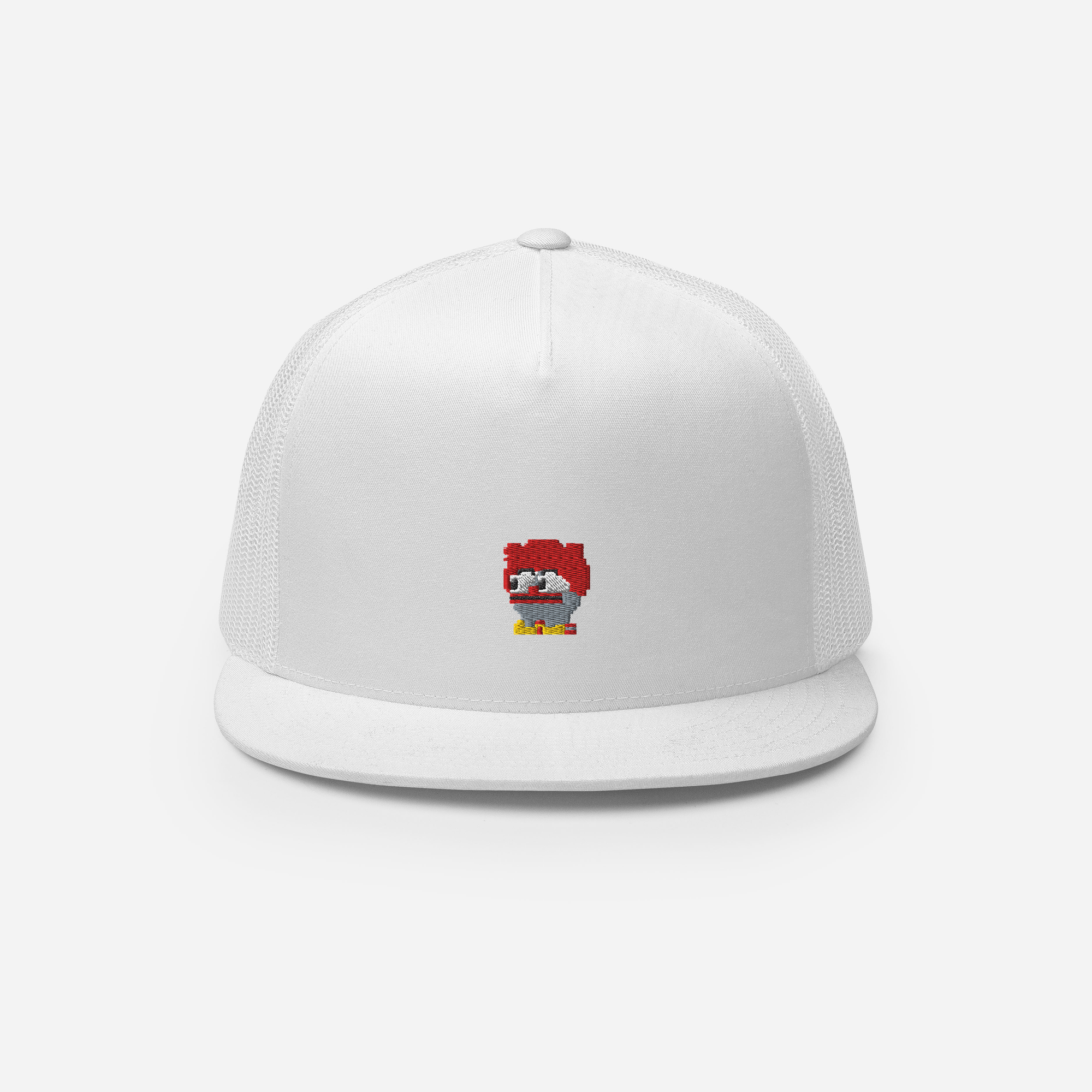 5 Panel Trucker Cap - White - Clownpepe