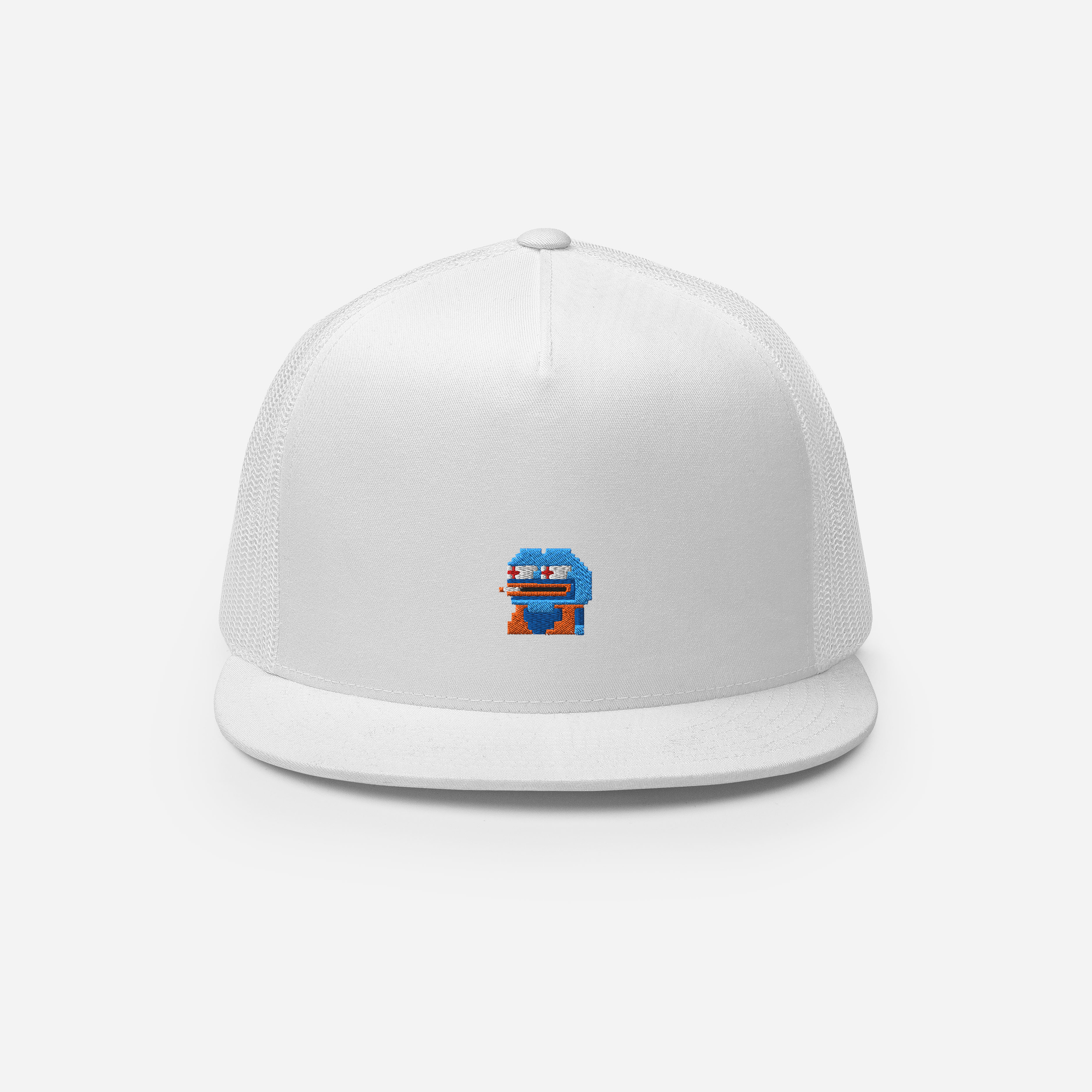 5 Panel Trucker Cap - White - Gokupepe