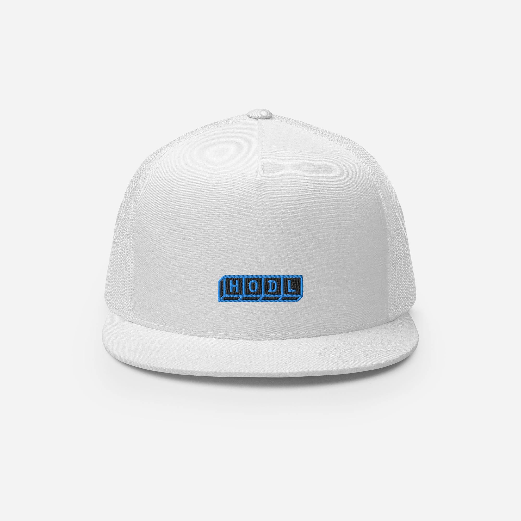 5 Panel Trucker Cap - White - HODL