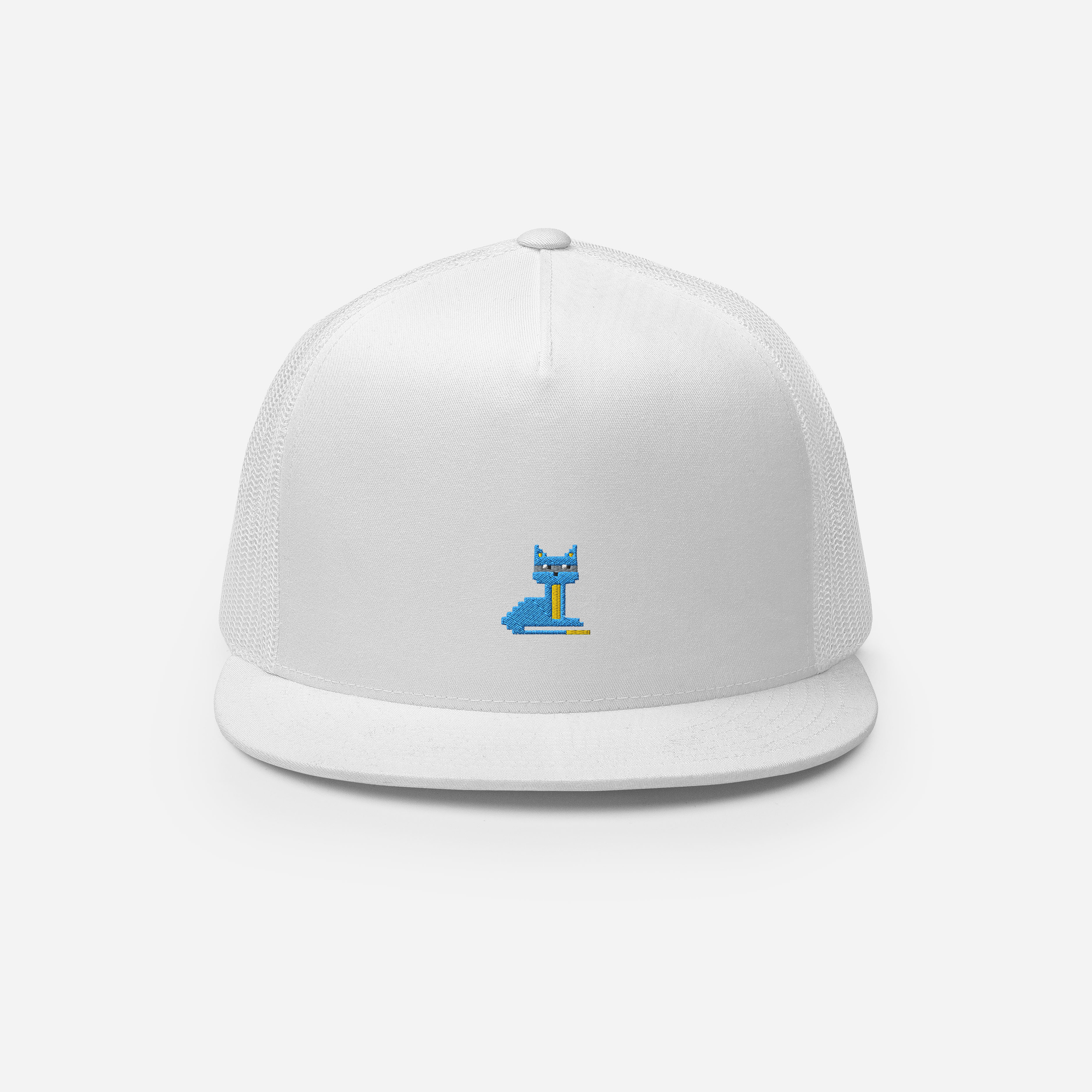 5 Panel Trucker Cap - White - NodeCat