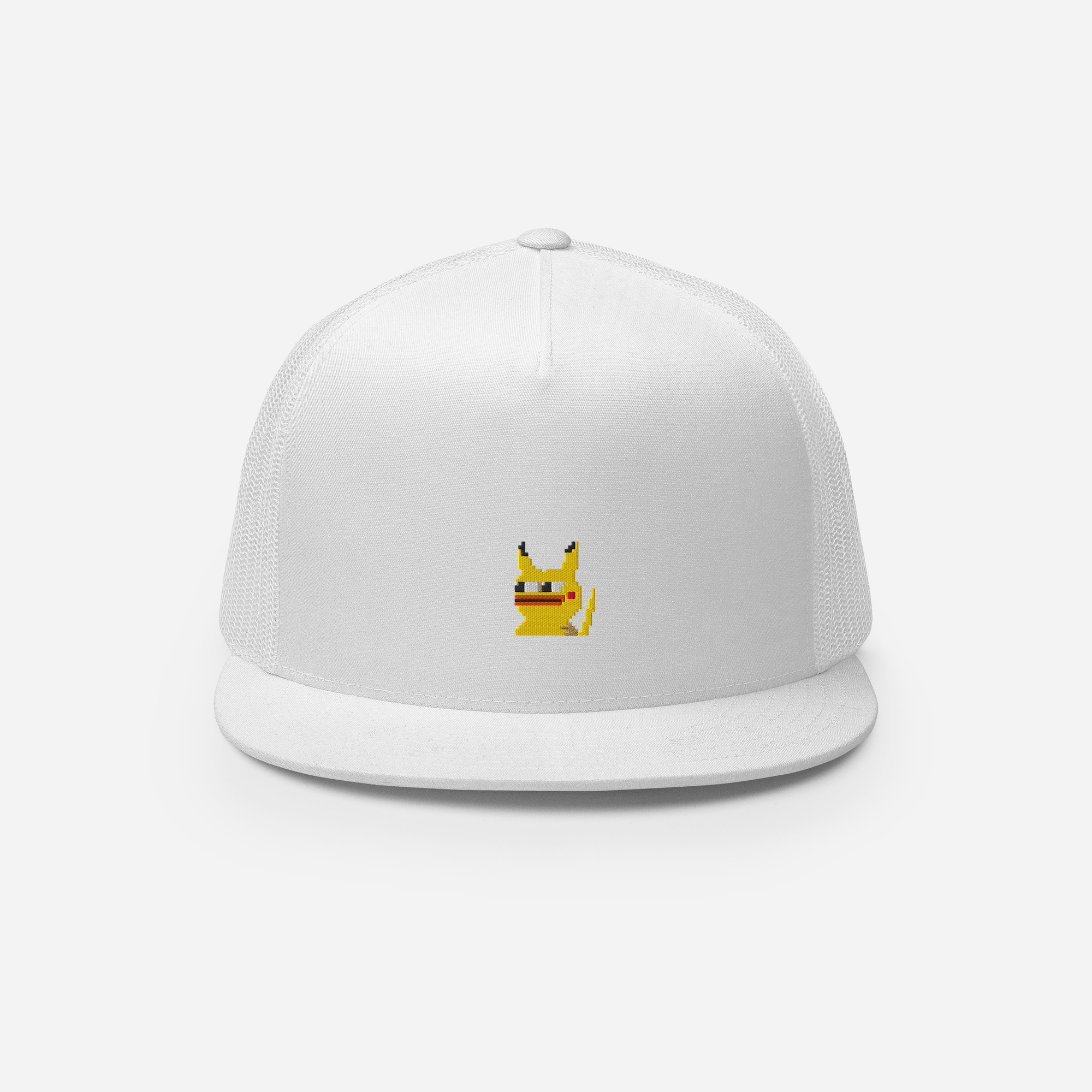 5 Panel Trucker Cap - White - Pepekachu