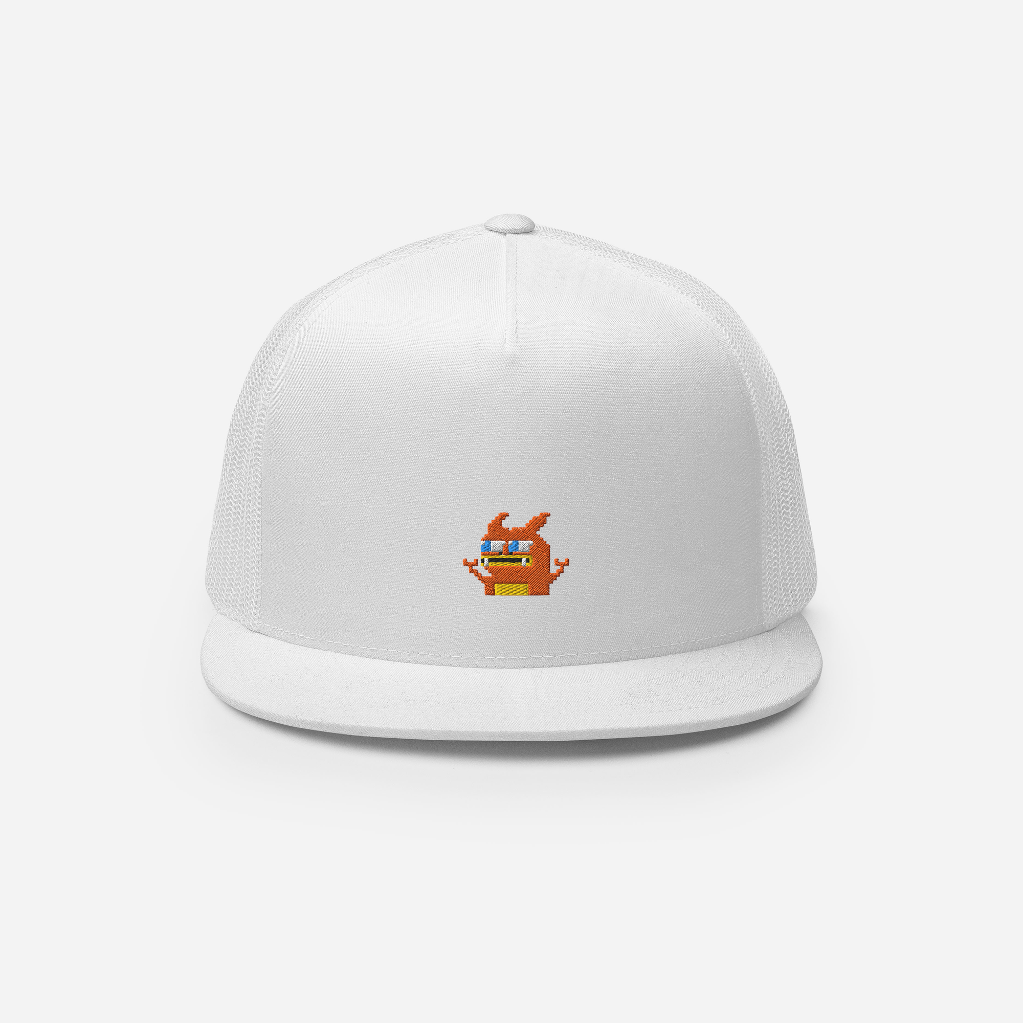 5 Panel Trucker Cap - White - Pepezard