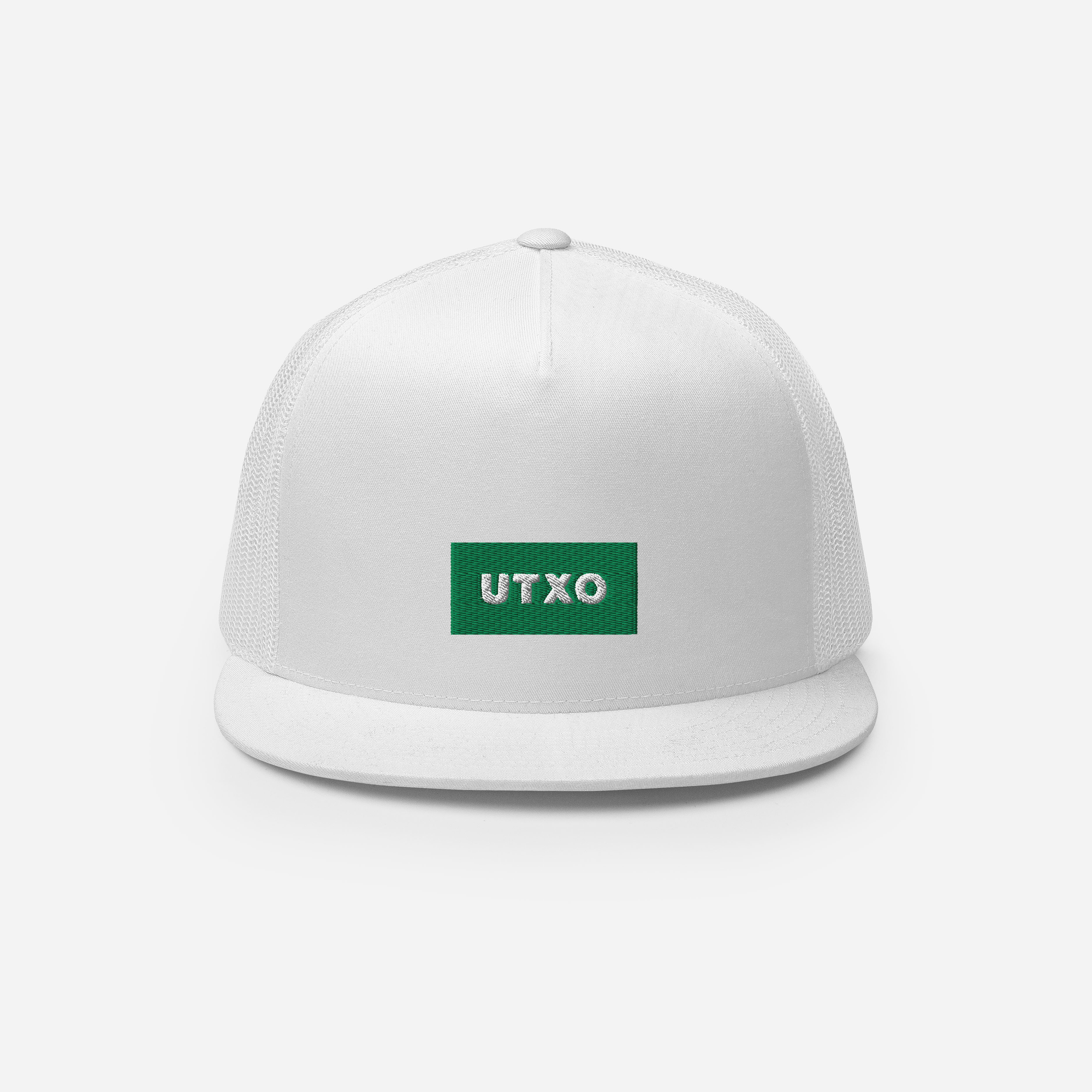 5 Panel Trucker Cap - White - UTXO (green)