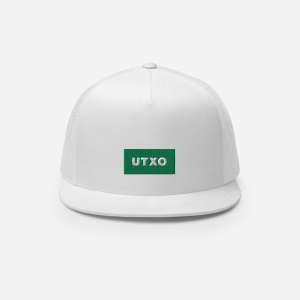 5 Panel Trucker Cap - White - UTXO (green)