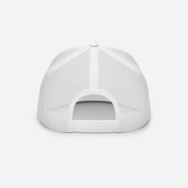 5 Panel Trucker Cap - White - STAMPS (green)