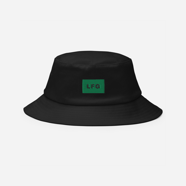 Bucket Hat - Black - LFG (green)