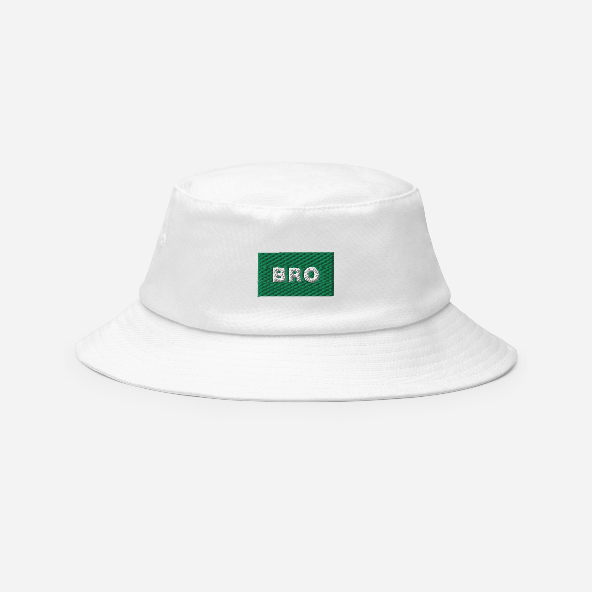 Bucket Hat - White - BRO (green)