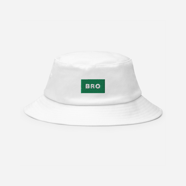 Bucket Hat - White - BRO (green)