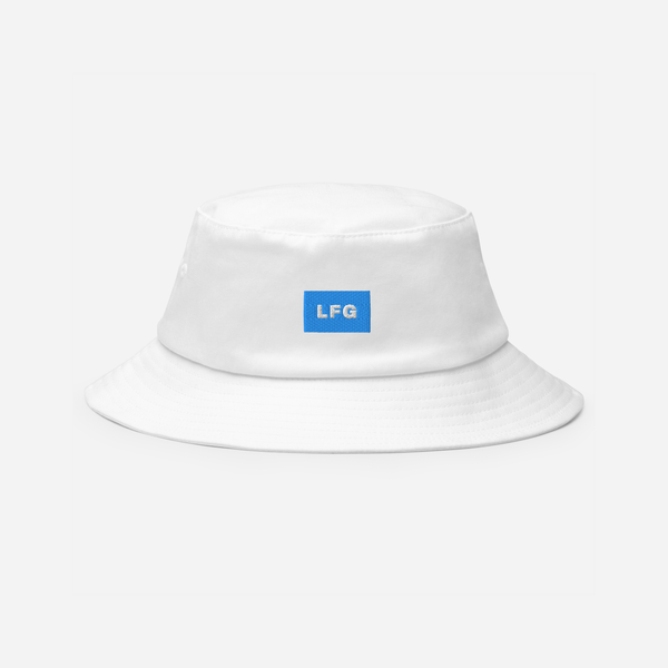 Bucket Hat - White - LFG (blue)
