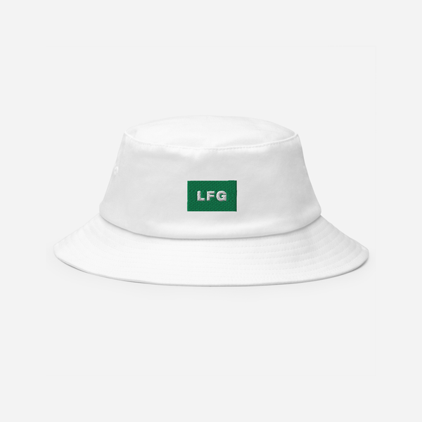 Bucket Hat - White - LFG (green)
