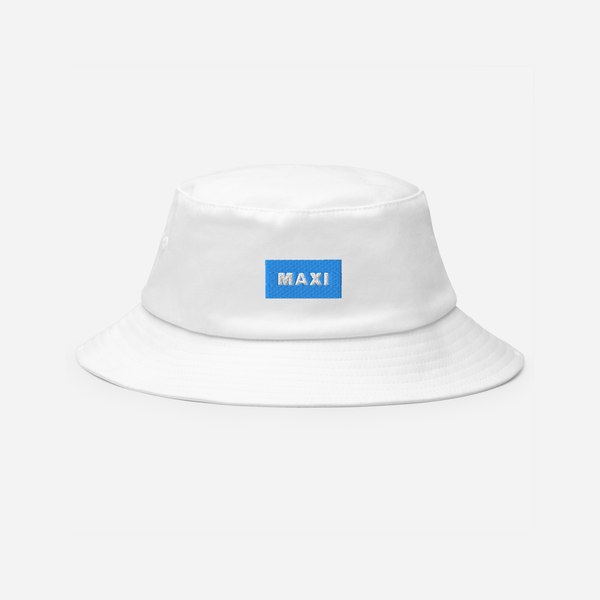 Bucket Hat - White - MAXI (blue)