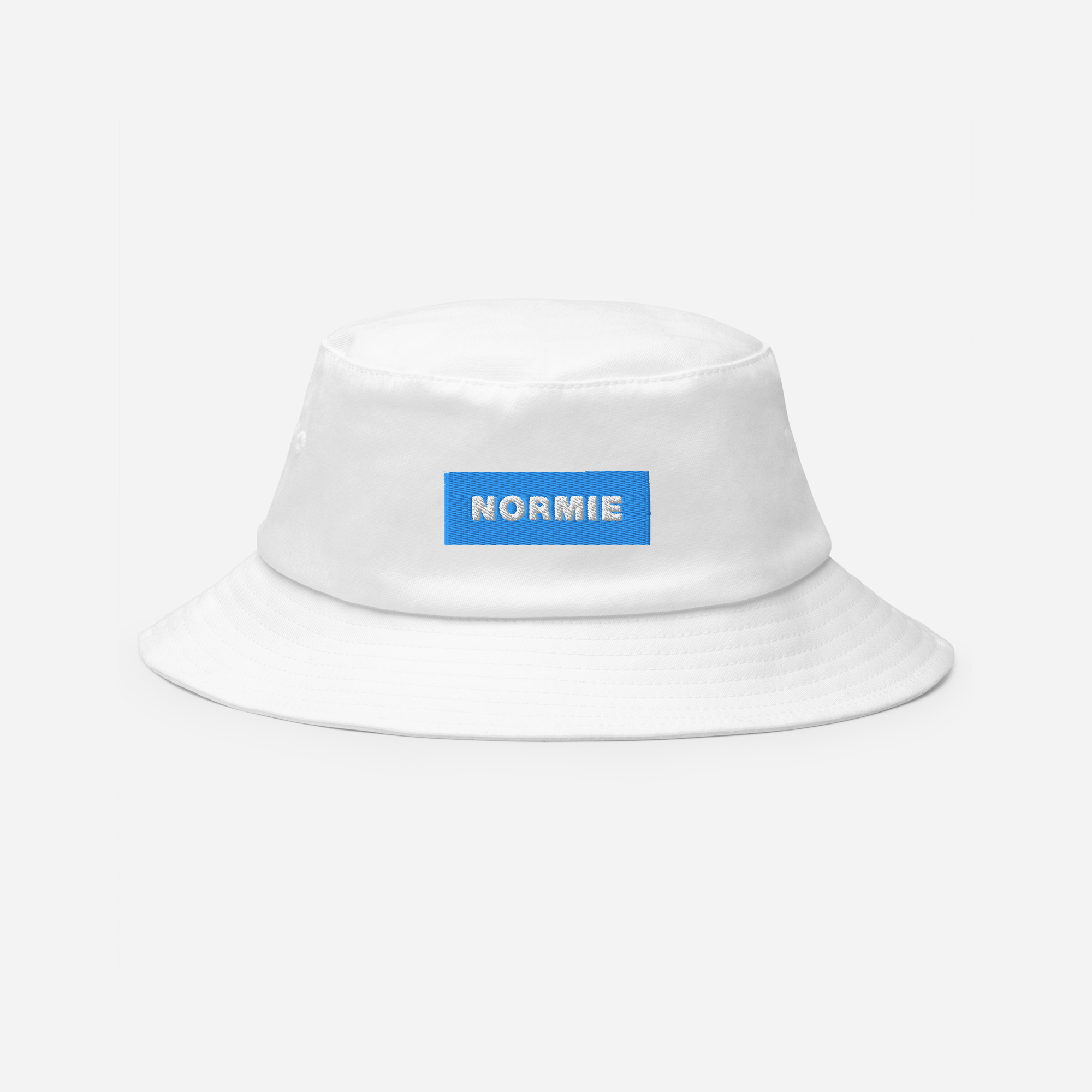 Bucket Hat - White - NORMIE (blue)