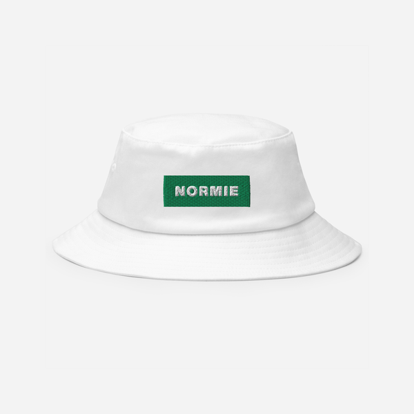 Bucket Hat - White - NORMIE (green)
