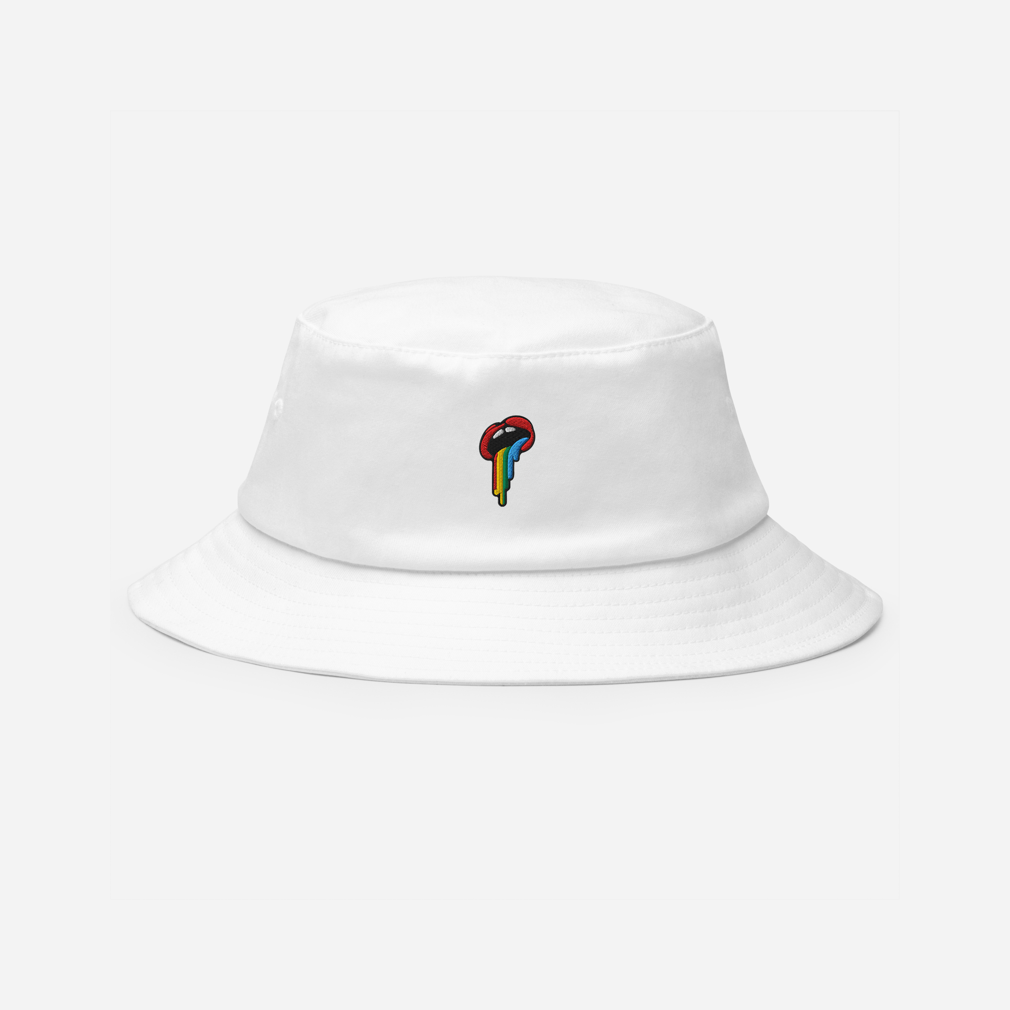 Bucket Hat - White - Rainbow