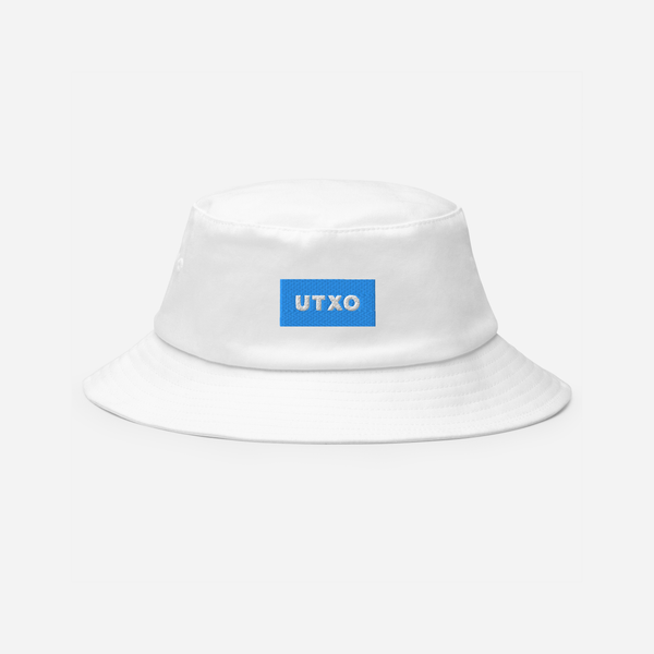 Bucket Hat - White - UTXO (blue)