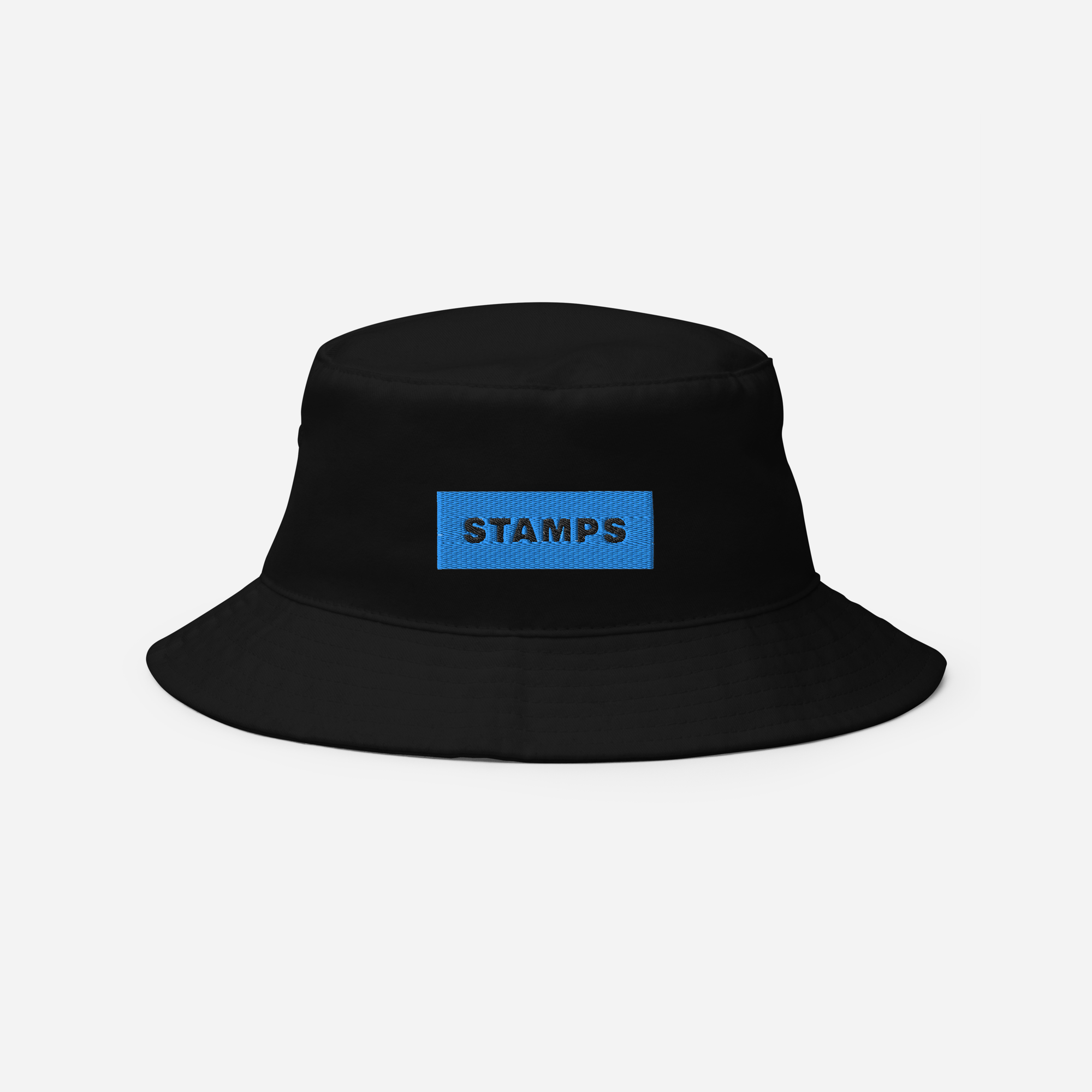Bucket Hat Soft - Black - STAMPS (blue)