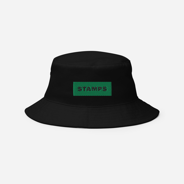 Bucket Hat Soft - Black - STAMPS (green)