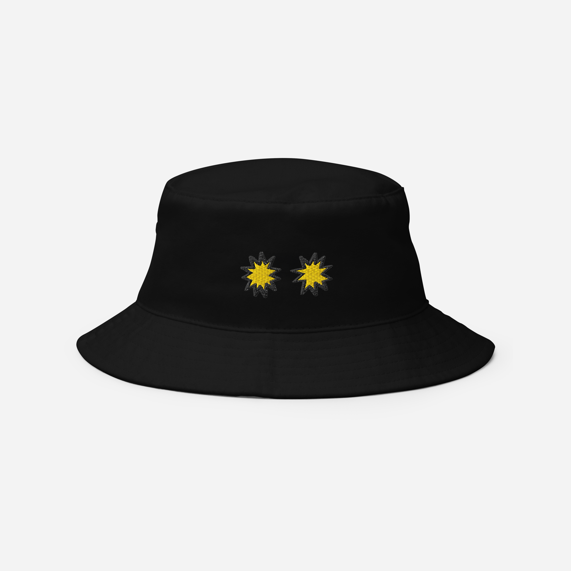 Bucket Hat Soft - Black - StarsEyes (yellow)
