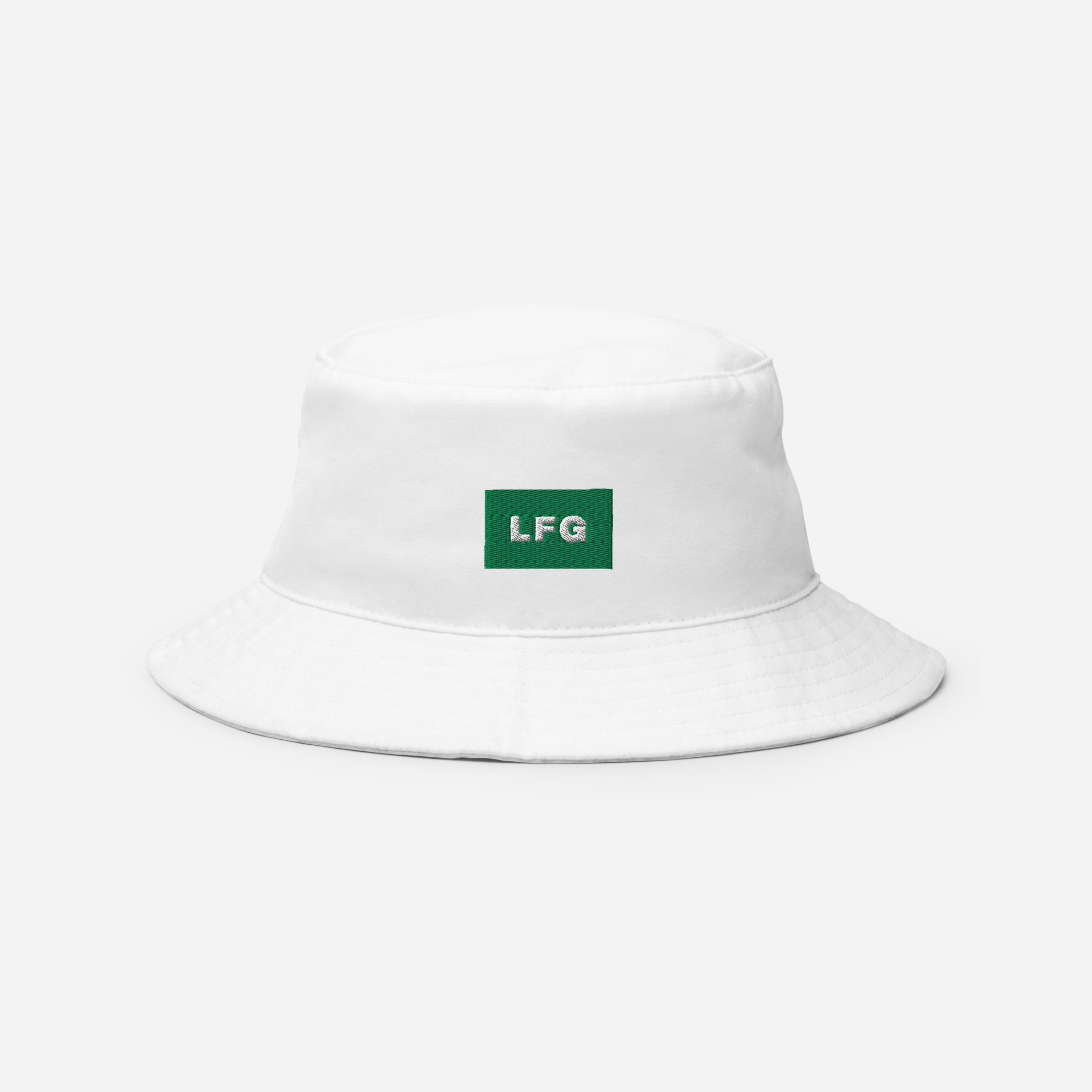 Bucket Hat Soft - White - LFG (green)