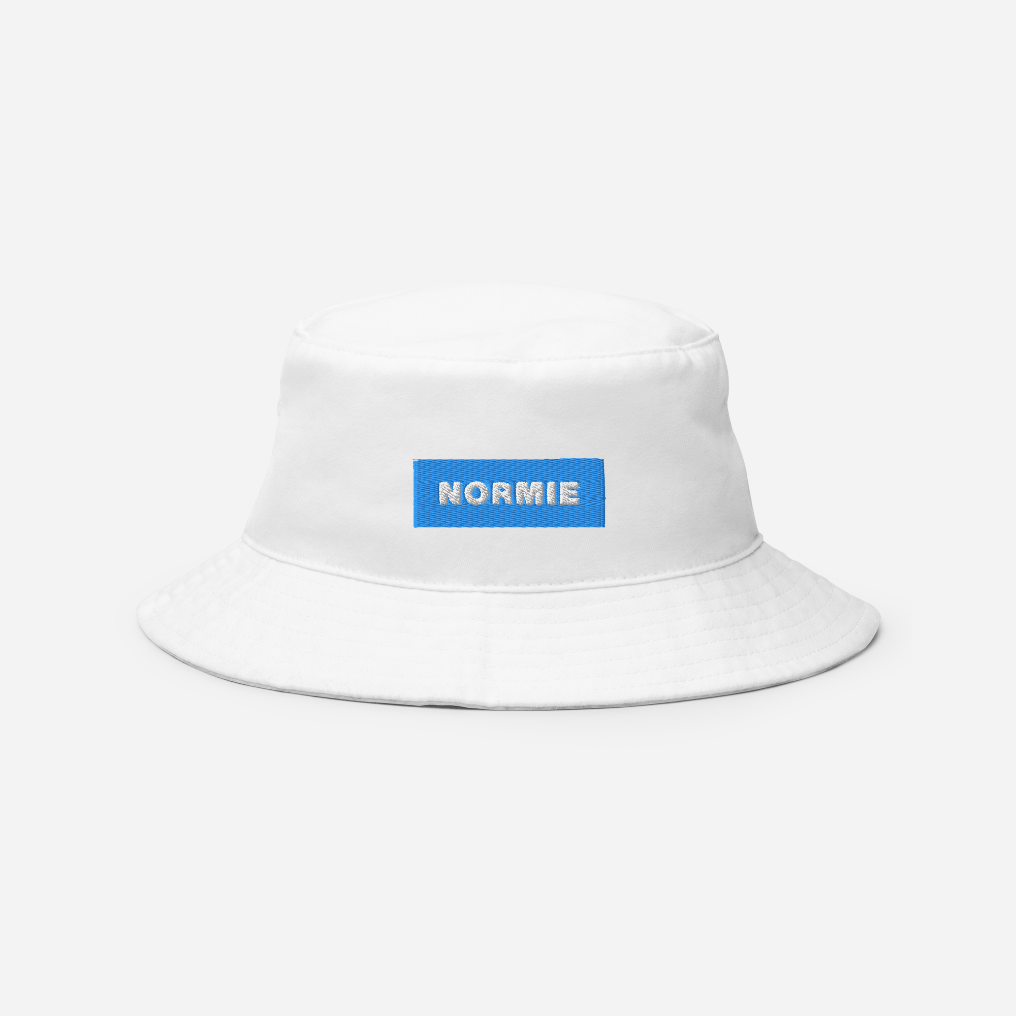 Bucket Hat Soft - White - NORMIE (blue)