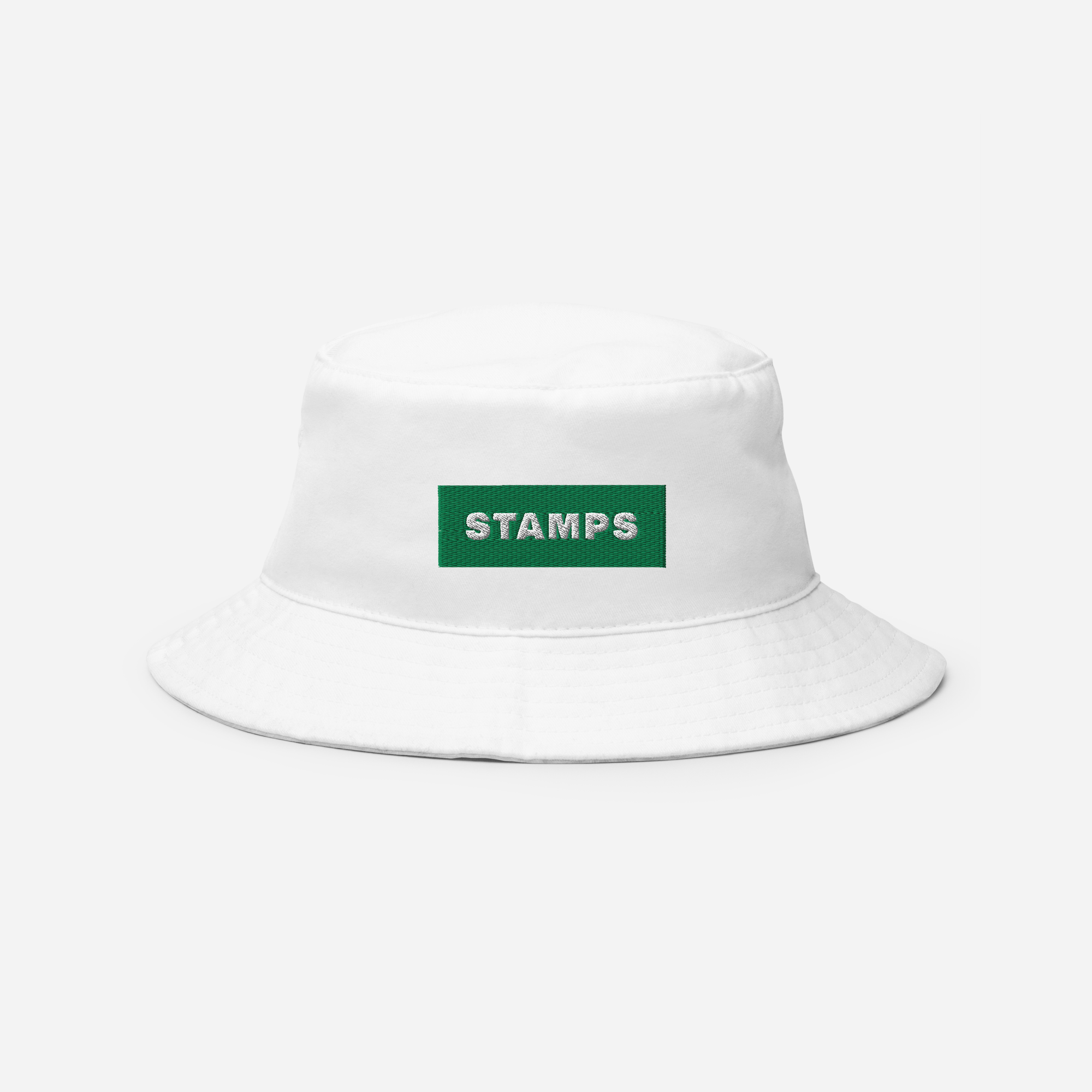 Bucket Hat Soft - White - STAMPS (green)