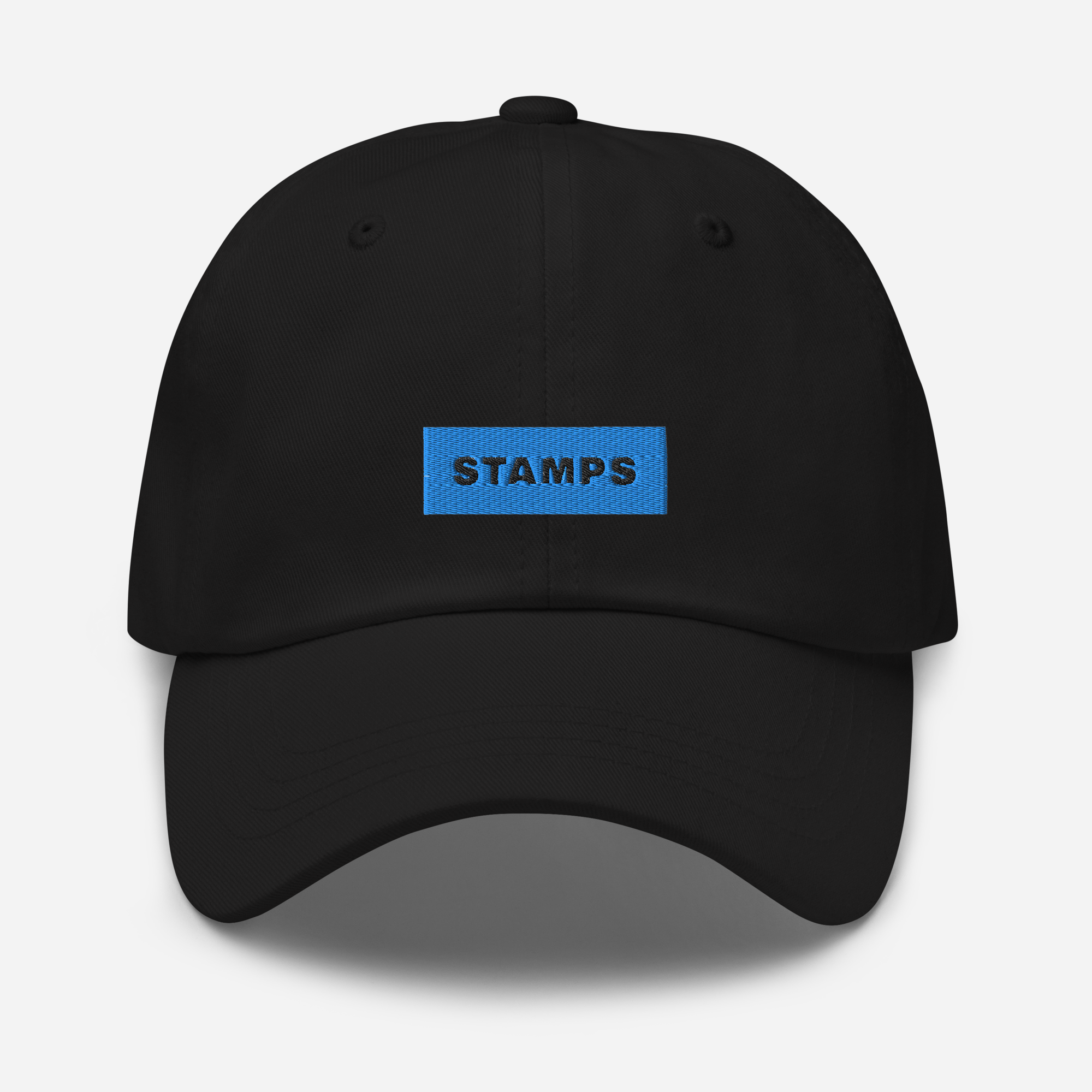 Classic Dad Hat - Black - STAMPS (blue)
