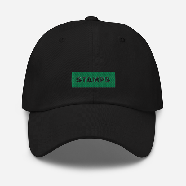 Classic Dad Hat - Black - STAMPS (green)