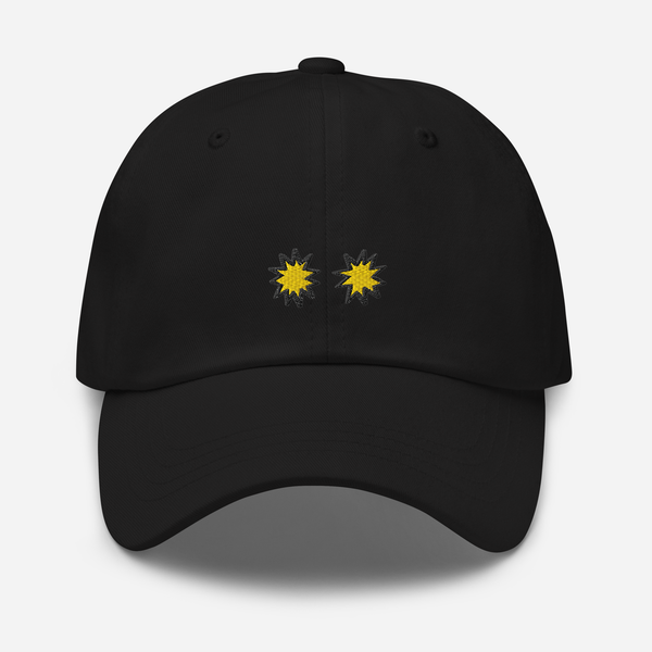 Classic Dad Hat - Black - StarsEyes (yellow)
