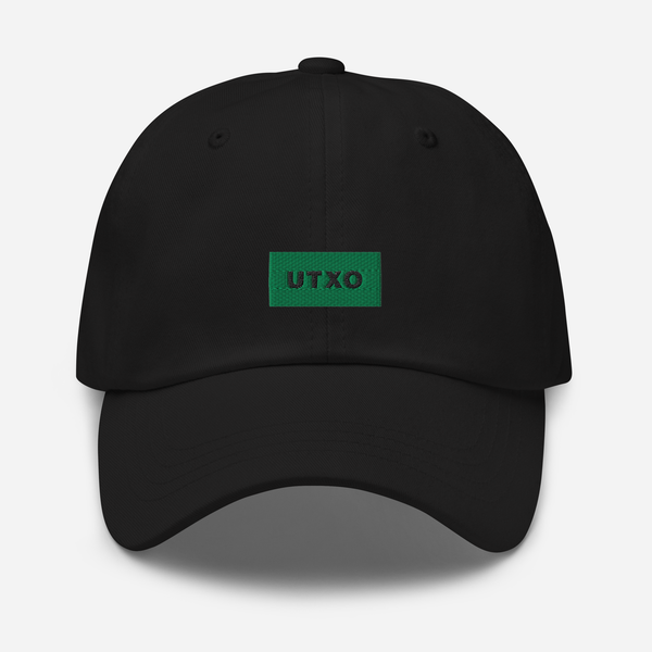 Classic Dad Hat - Black - UTXO (green)