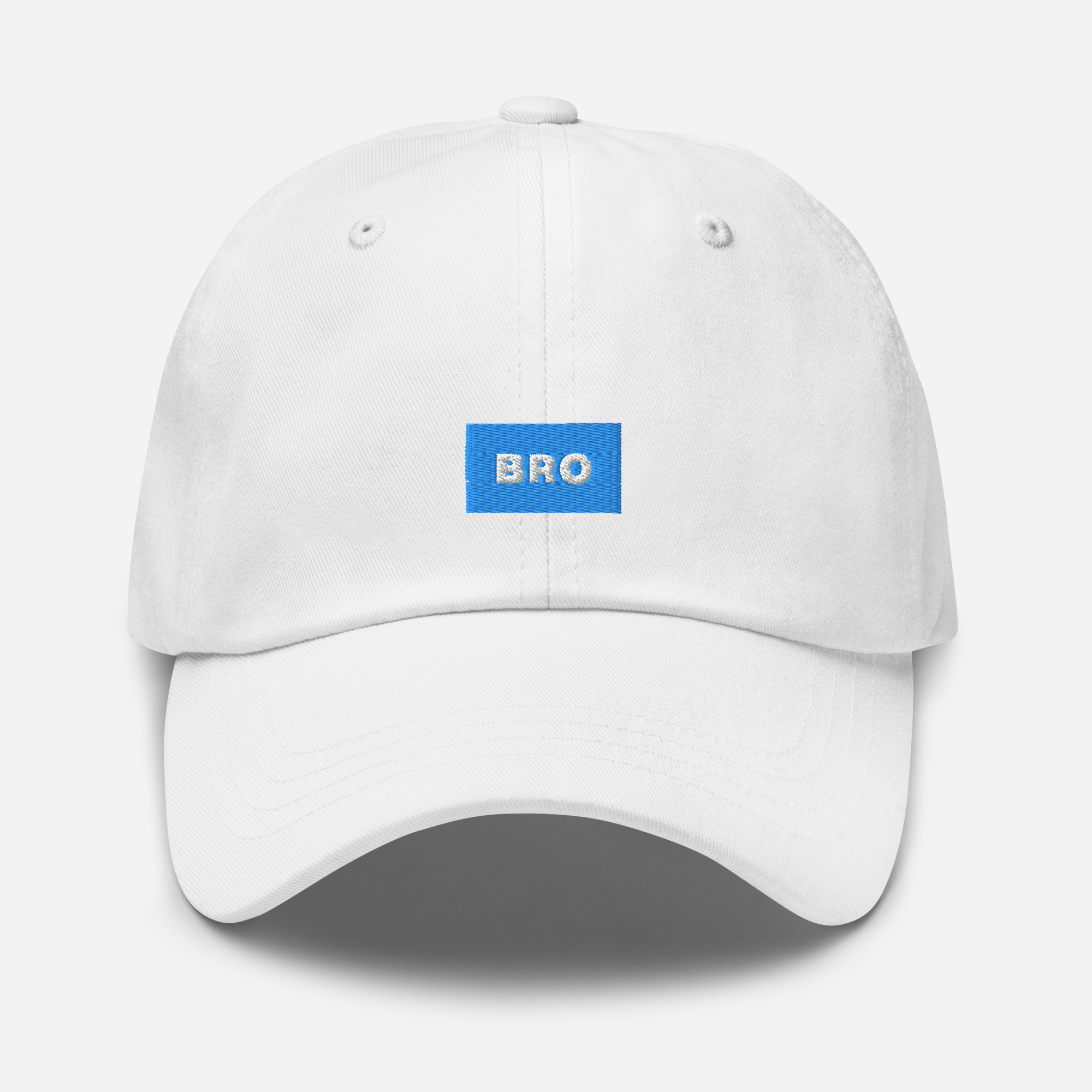 Classic Dad Hat - White - BRO (blue)