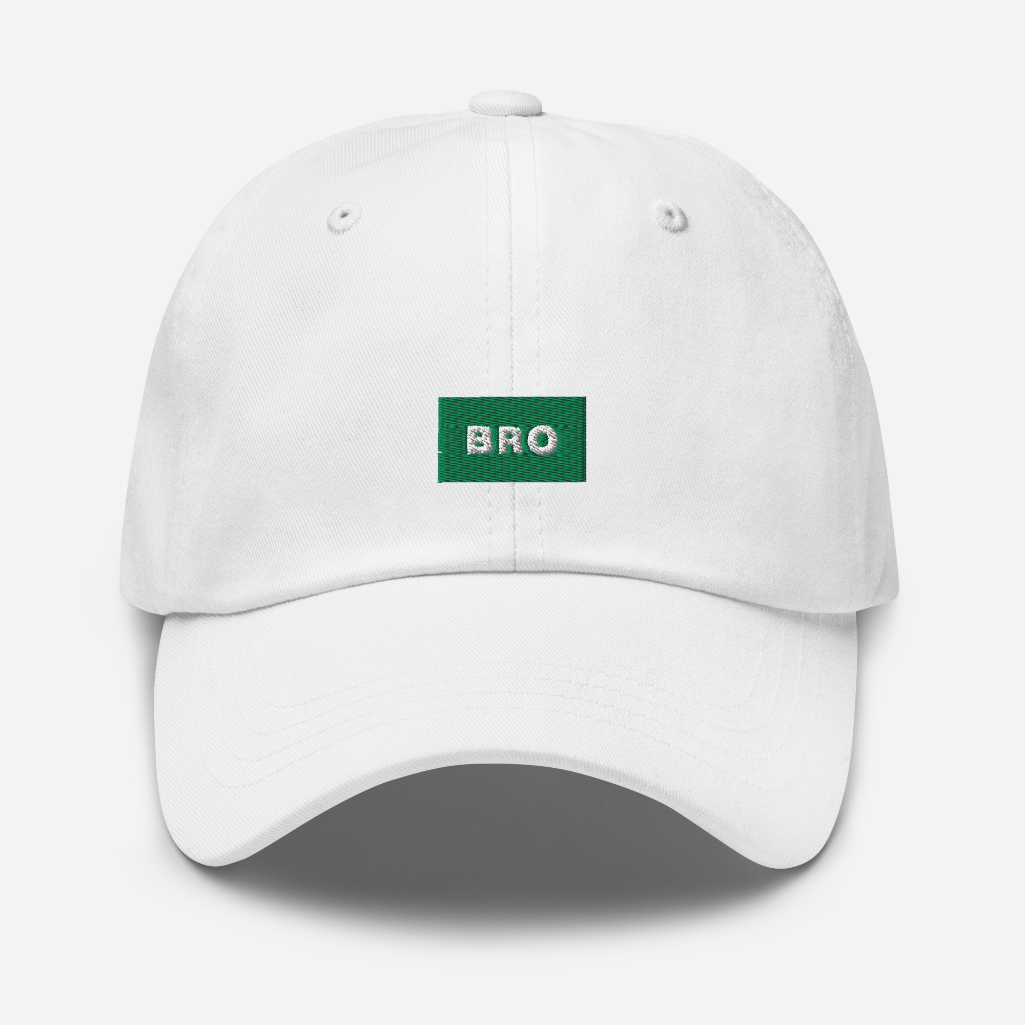 Classic Dad Hat - White - BRO (green)